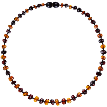 Wild Sun Barnsteen Ketting Volwassene – 45 cm – Cognac / Cherry