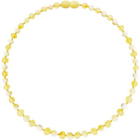 Wild Sun Barnsteen Ketting Kind – 36 cm – Lemon / Milk